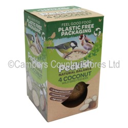 Peckish Bird Food Coco-Not Feeder 4 Pack