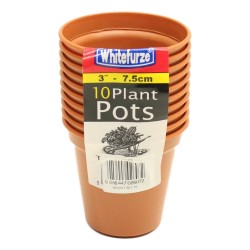 Whitefurze Plant Pots 7.5cm (3") 10 Pack