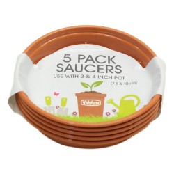 Whitefurze Pot Saucers For 3" & 4" Pots 5 Pack