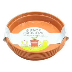 Whitefurze Pot Saucers For 5" & 6" Pots 5 Pack