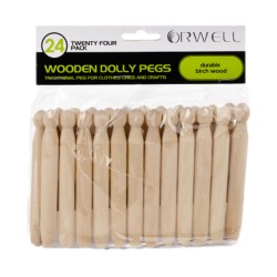 Orwell Dolly Pegs Wooden 24 Pack